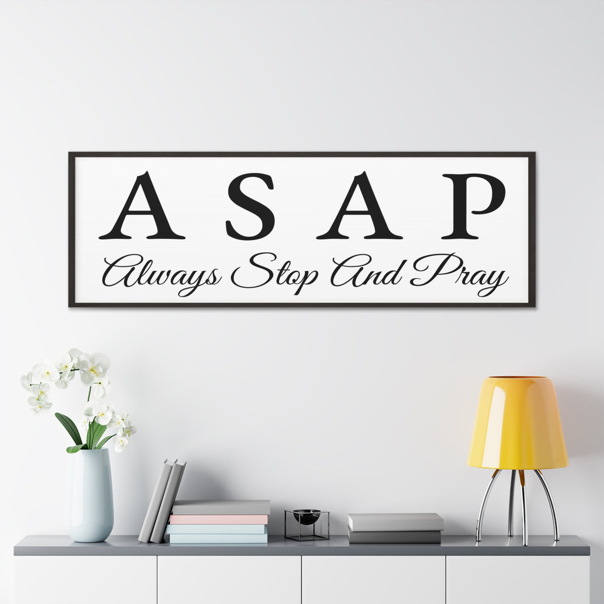 Scripture Walls Stop & Pray 1 Thessalonians 5:17 White Bible Verse Canvas Christian Wall Art Ready to Hang Unframed-Express Your Love Gifts