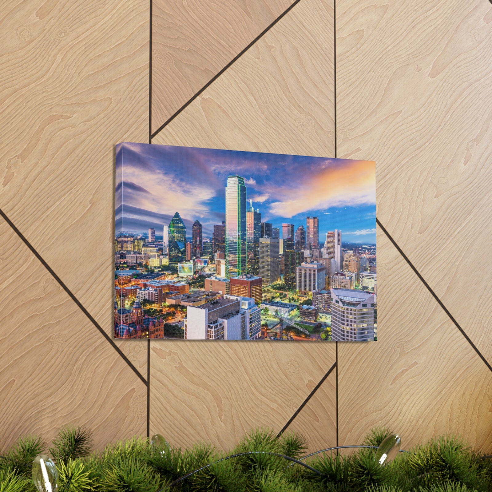 Dallas Daytime Skyline Canvas Artwork High-Quality Breathtaking Stunning Cityscape for Home Decor Ready to Hang-Express Your Love Gifts