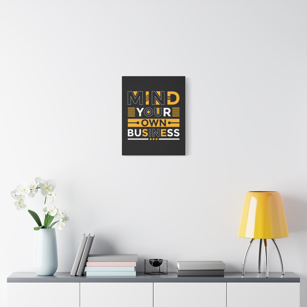 Inspirational Quote Canvas Mind Your Own Business Wall Art Motivational Motto Inspiring Posters Prints Artwork Decor Ready to Hang-Express Your Love Gifts