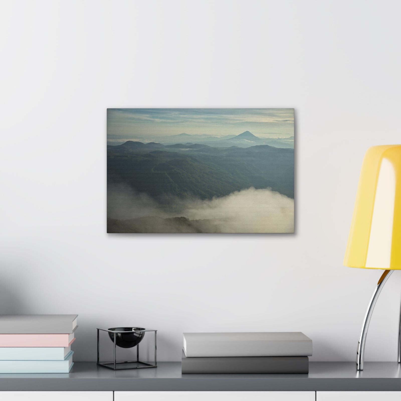 Misty Forest Mountain Nature Wilderness Photography Canvas Wall Art for Home Decor Ready-to-Hang-Express Your Love Gifts