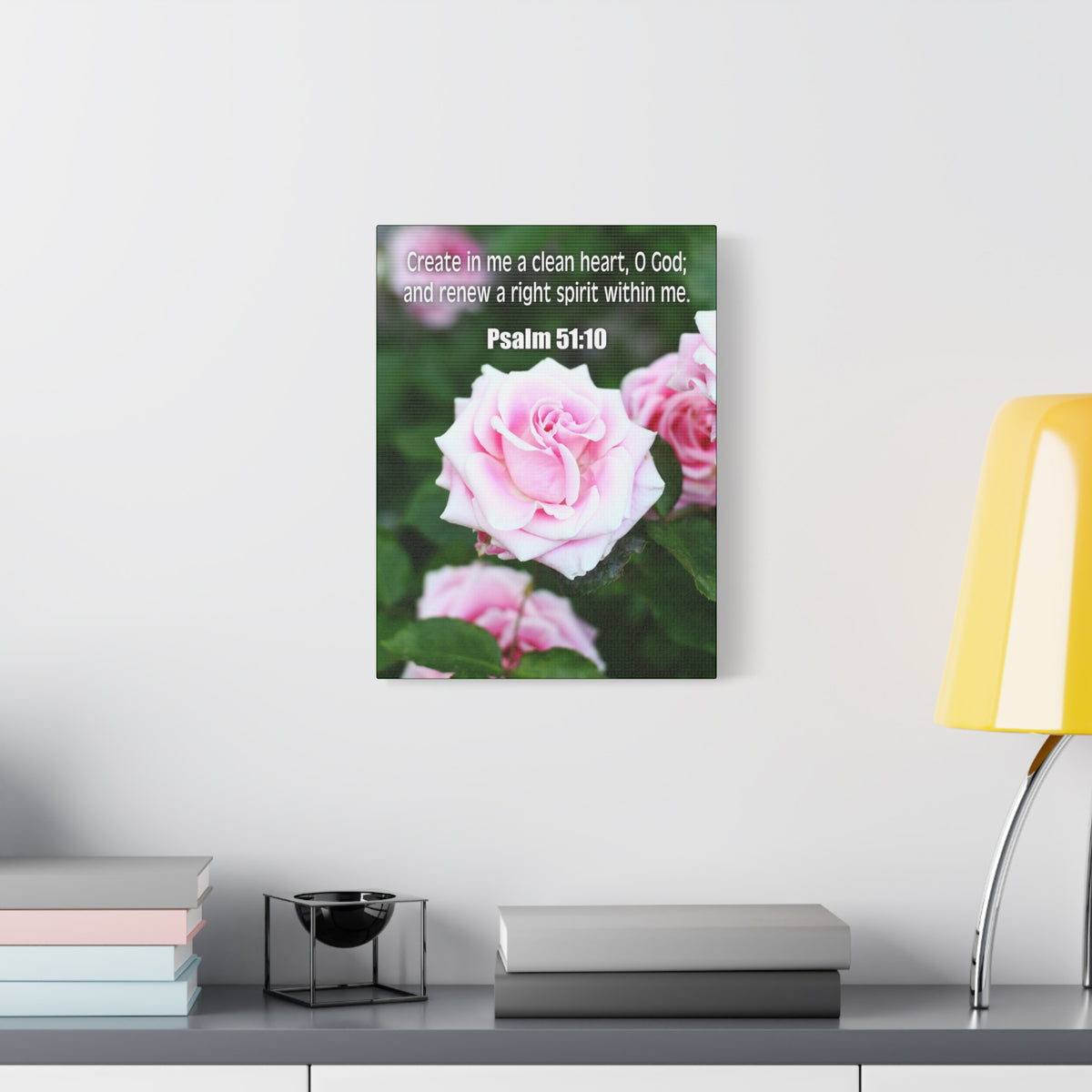 Scripture Canvas Create In Me Psalm 51:10 Christian Wall Art Bible Verse Print Ready to Hang-Express Your Love Gifts