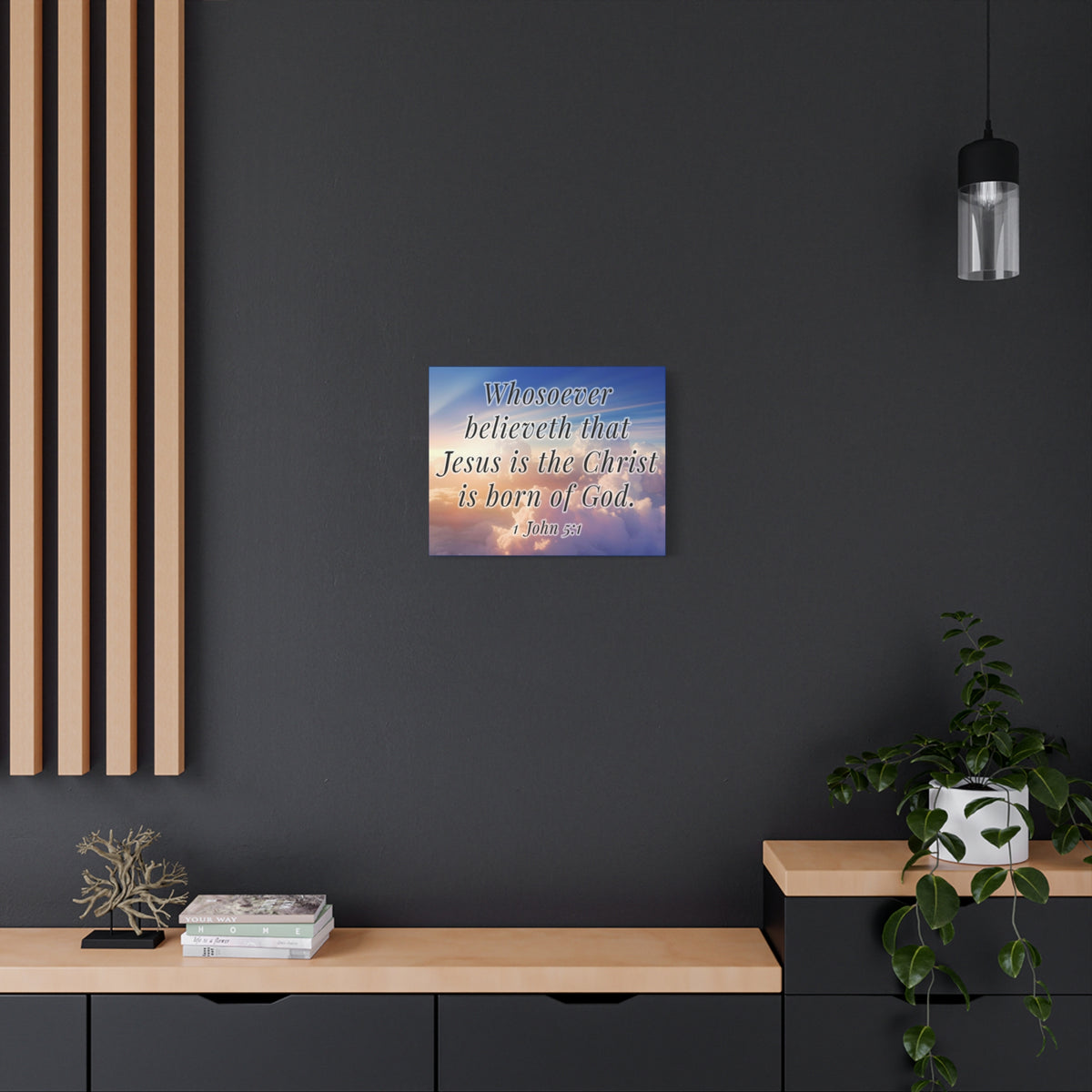 Scripture Walls 1 John 5:1 Jesus is the Christ Bible Verse Canvas Christian Wall Art Ready to Hang Unframed-Express Your Love Gifts
