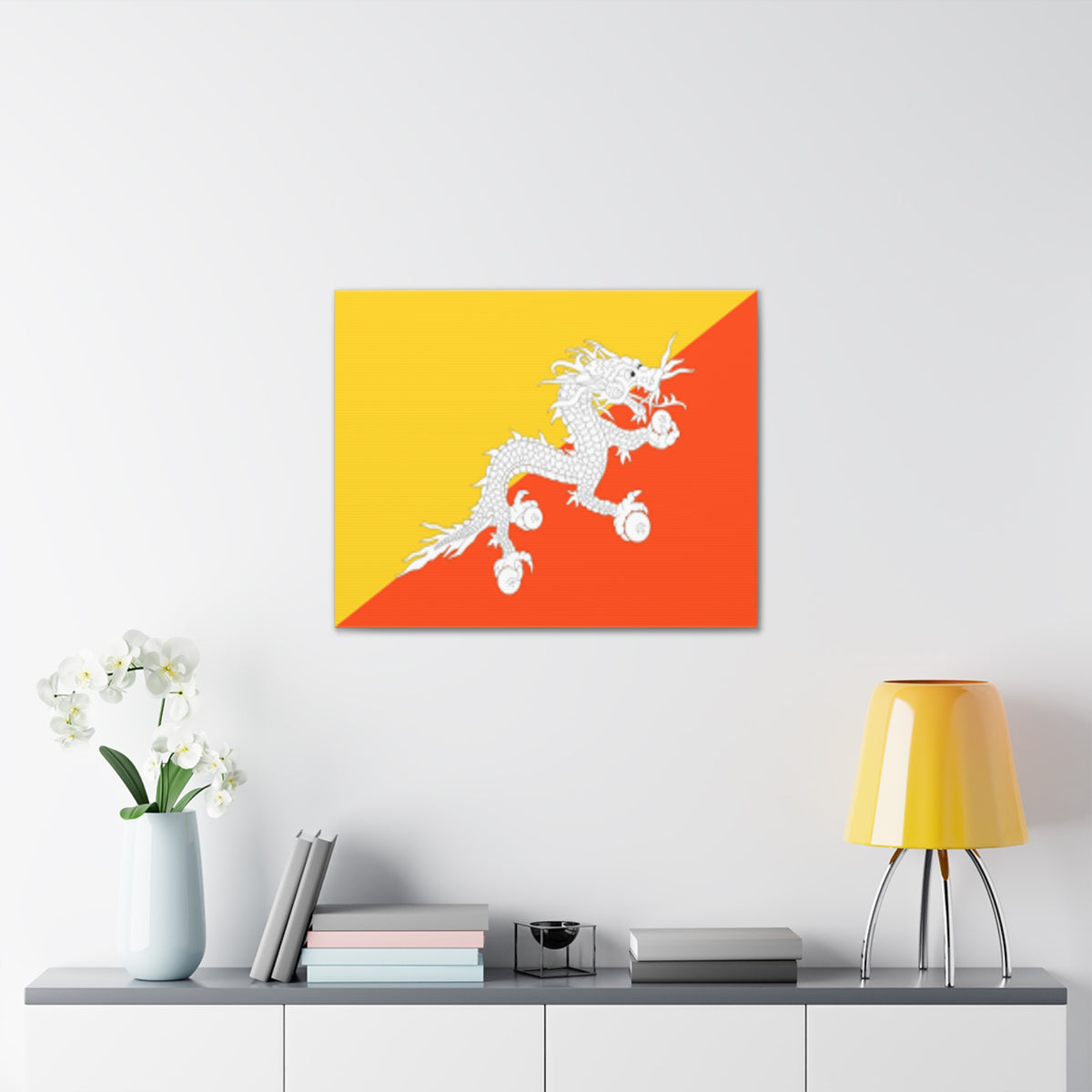Bhutan Country Flag Canvas Vibrant Wall Art Unframed Home Decor-Express Your Love Gifts