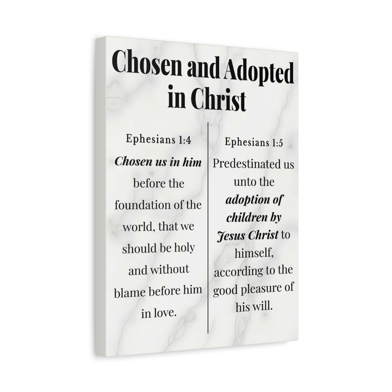 Scripture Walls Chosen and Adopted in Christ Ephesians 1:4-5 Bible Verse Canvas Christian Wall Art Ready to Hang Unframed-Express Your Love Gifts