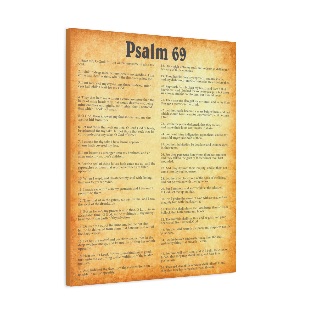 Scripture Walls Psalm 69 Gold Bible Chapter Canvas Christian Wall Art Ready to Hang-Express Your Love Gifts