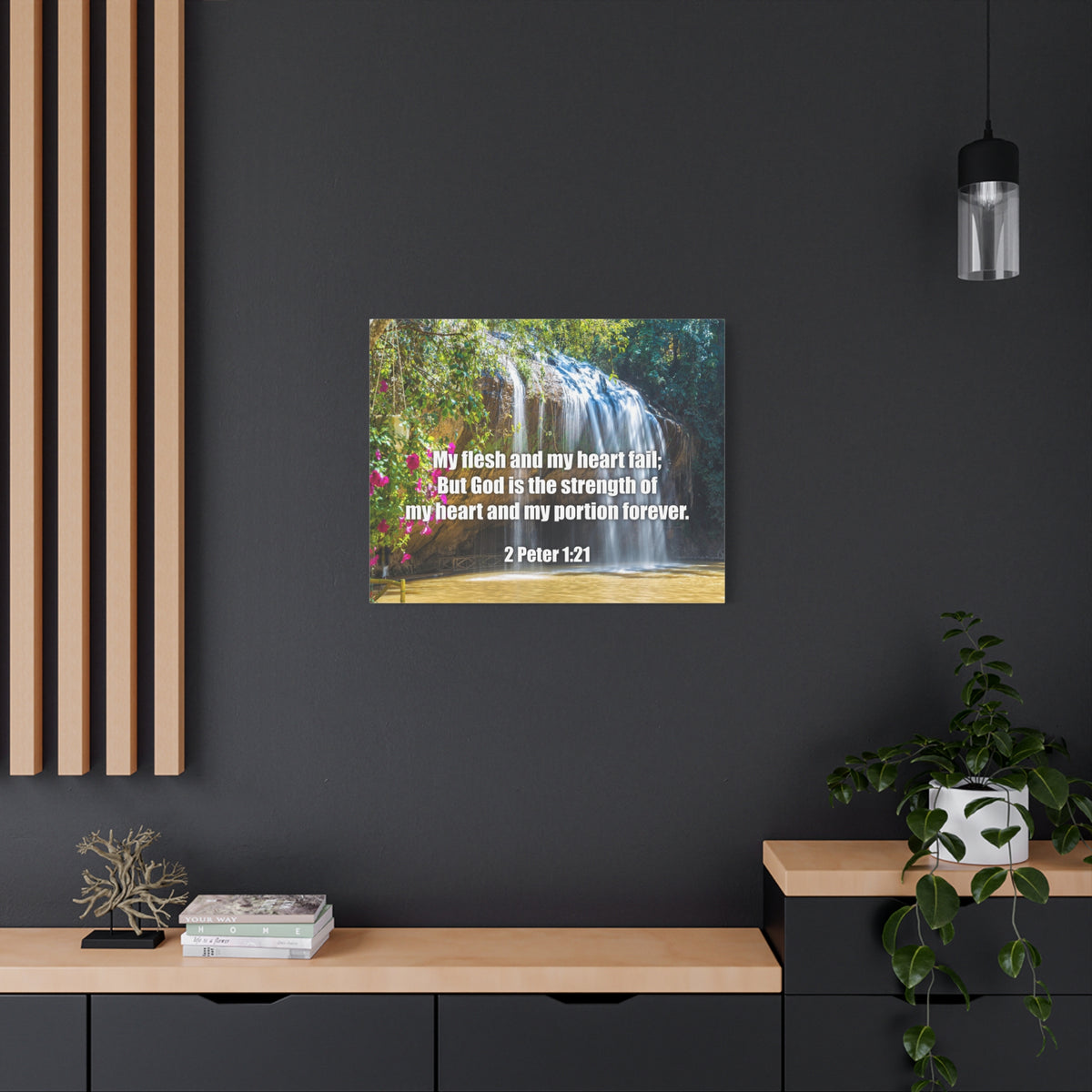 Scripture Canvas My Flesh and My Heart Psalm 73:26 Christian Wall Art Bible Verse Print Ready to Hang-Express Your Love Gifts