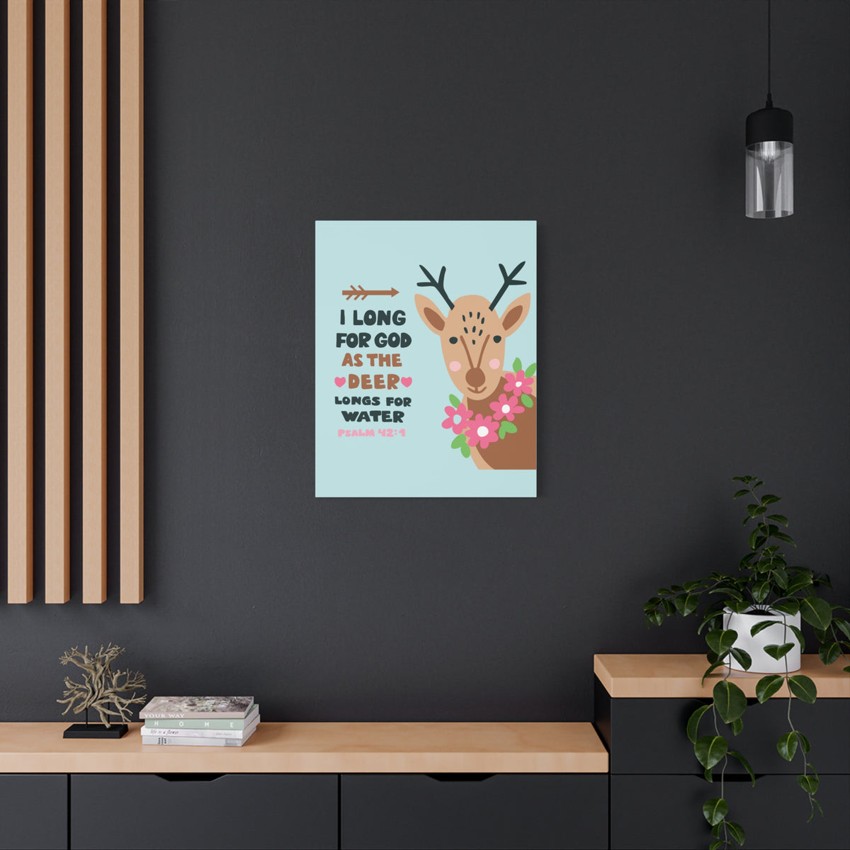 Scripture Canvas I Long For God Psalm 42:1 Christian Wall Art Bible Verse Print Ready To Hang-Express Your Love Gifts