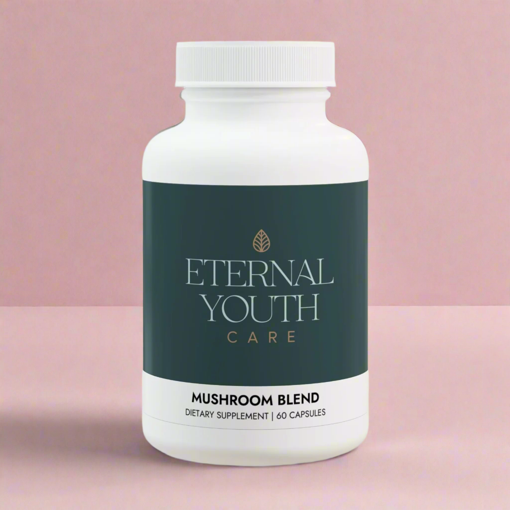 Eternal Youth Care Mushroom Blend Supplement – Brain Health, Energy & Antioxidant Support | Non-GMO, Vegan (60 Capsules)-Express Your Love Gifts