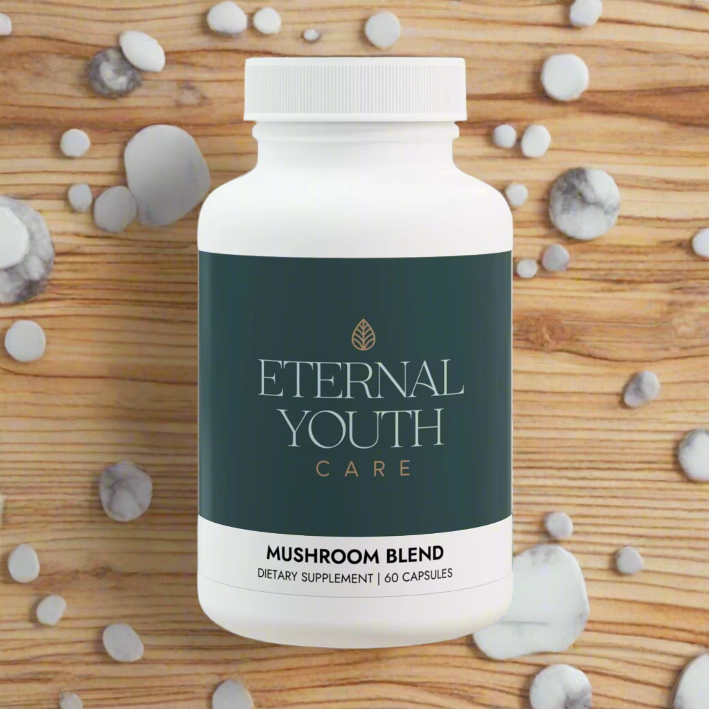 Eternal Youth Care Mushroom Blend Supplement – Brain Health, Energy & Antioxidant Support | Non-GMO, Vegan (60 Capsules)-Express Your Love Gifts