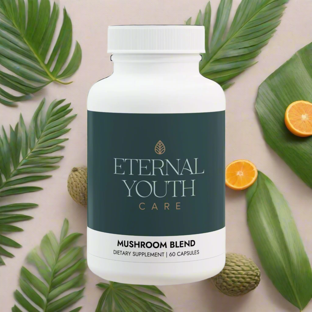 Eternal Youth Care Mushroom Blend Supplement – Brain Health, Energy & Antioxidant Support | Non-GMO, Vegan (60 Capsules)-Express Your Love Gifts