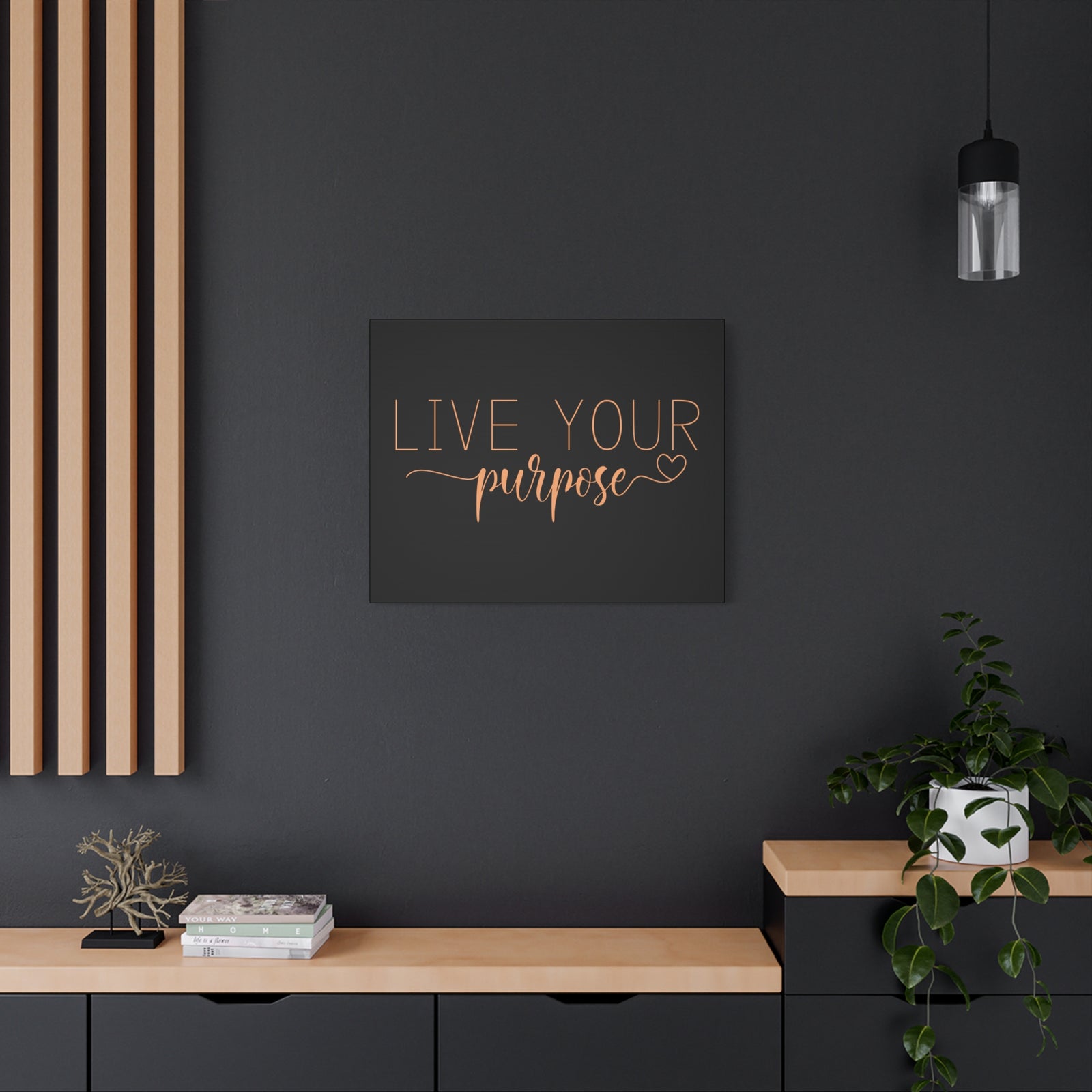 Scripture Canvas Live Your Purpose Psalm 57:2 Christian Wall Art Bible Verse Print Ready to Hang-Express Your Love Gifts