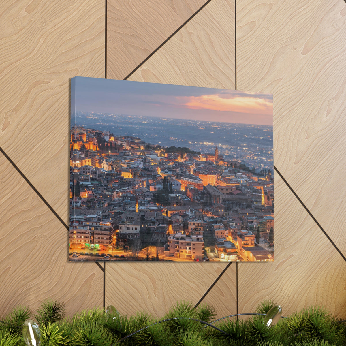 Rome Night Skyline Canvas Artwork High-Quality Breathtaking Stunning Cityscape for Home Decor Ready to Hang-Express Your Love Gifts