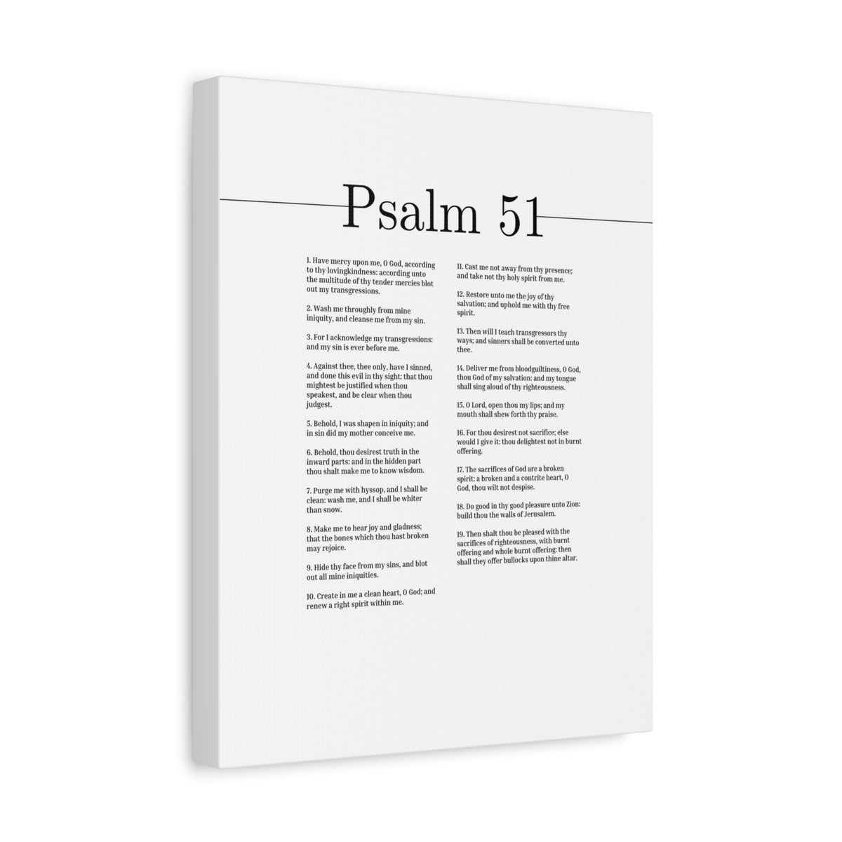 Scripture Canvas God Of My Salvation Psalm 51 Christian Wall Art Bible Verse Print Ready to Hang-Express Your Love Gifts