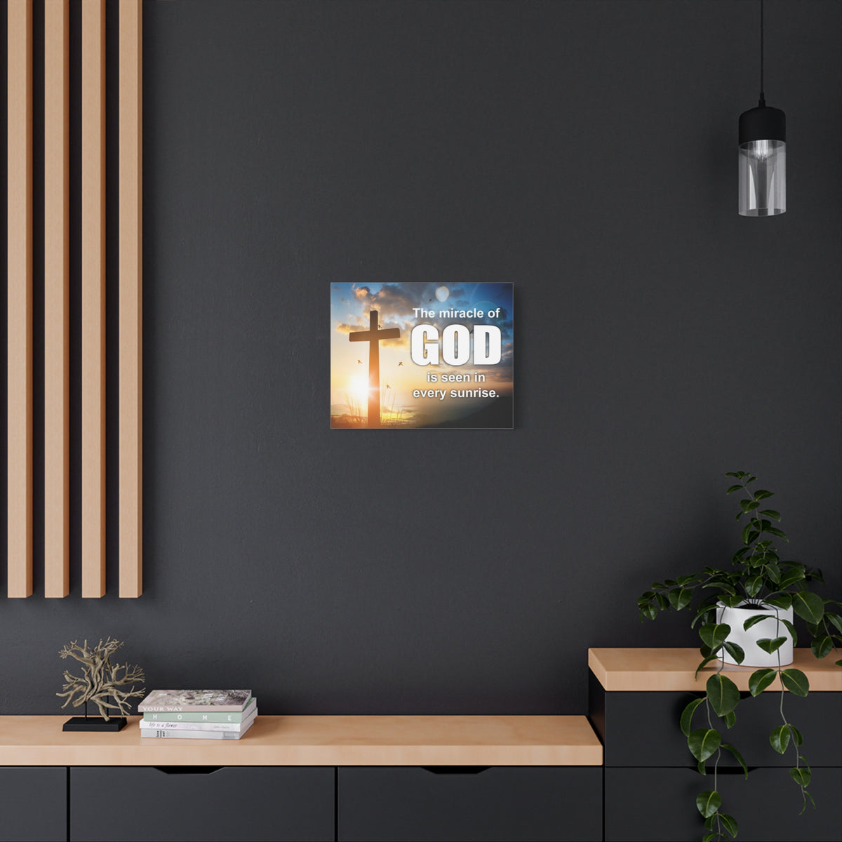 Scripture Canvas The Miracle of God Psalm 118:24 Christian Wall Art Bible Verse Print Ready to Hang-Express Your Love Gifts