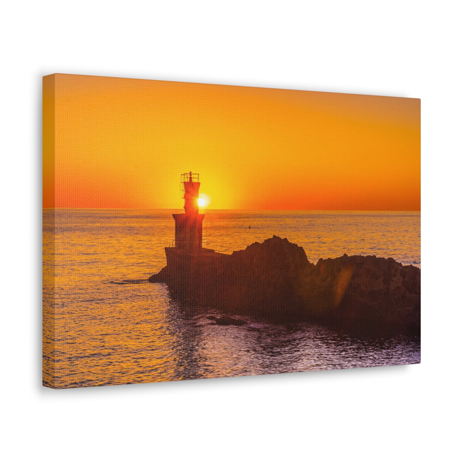 Sun Lighthouse Sunset Forest Floral Nature Photography Canvas Wall Art for Home Decor Ready-to-Hang-Express Your Love Gifts