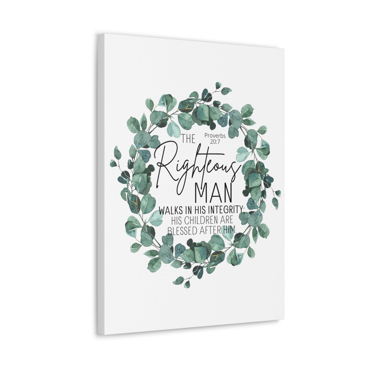 Scripture Walls Proverbs 20:7 The Righteous Man Bible Verse Canvas Christian Wall Art Ready to Hang Unframed-Express Your Love Gifts