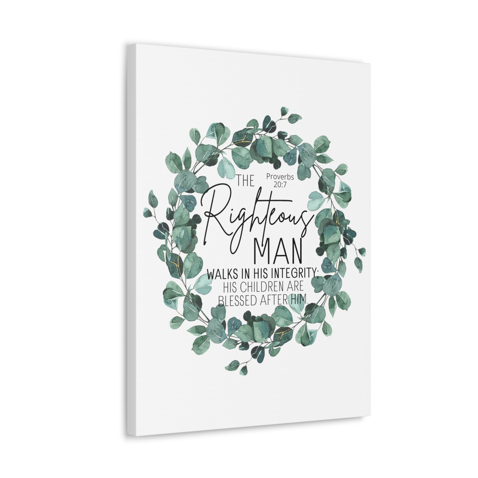 Scripture Walls Proverbs 20:7 The Righteous Man Bible Verse Canvas Christian Wall Art Ready to Hang Unframed-Express Your Love Gifts