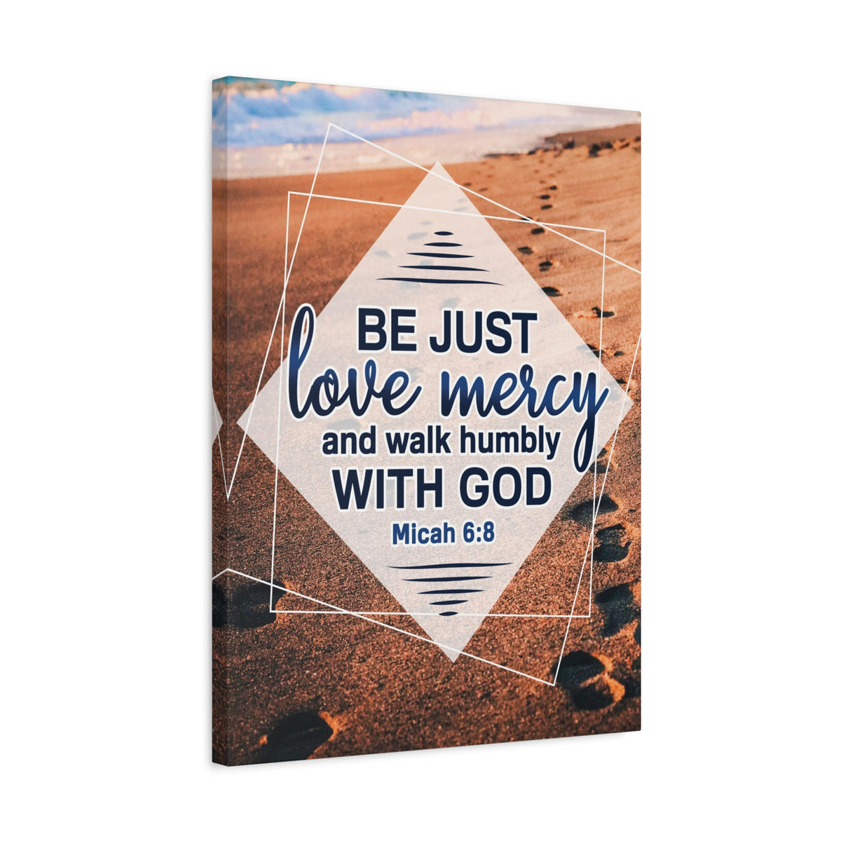 Scripture Canvas Walk Humbly With God Micah 6:8 Christian Wall Art Bible Verse Print Ready to Hang-Express Your Love Gifts