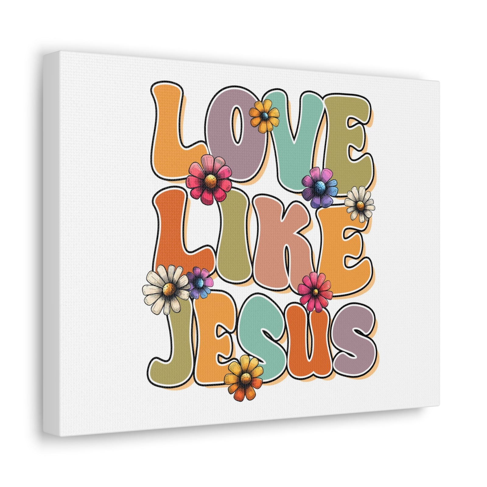 Scripture Walls Love Like Jesus Retro Bible Verse Canvas Christian Wall Art Ready to Hang Unframed-Express Your Love Gifts