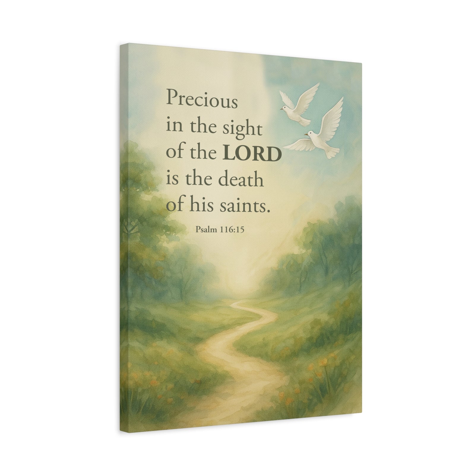 Scripture Canvas Psalm 116:15 Precious Christian Wall Art Bible Verse Print Ready to Hang-Express Your Love Gifts