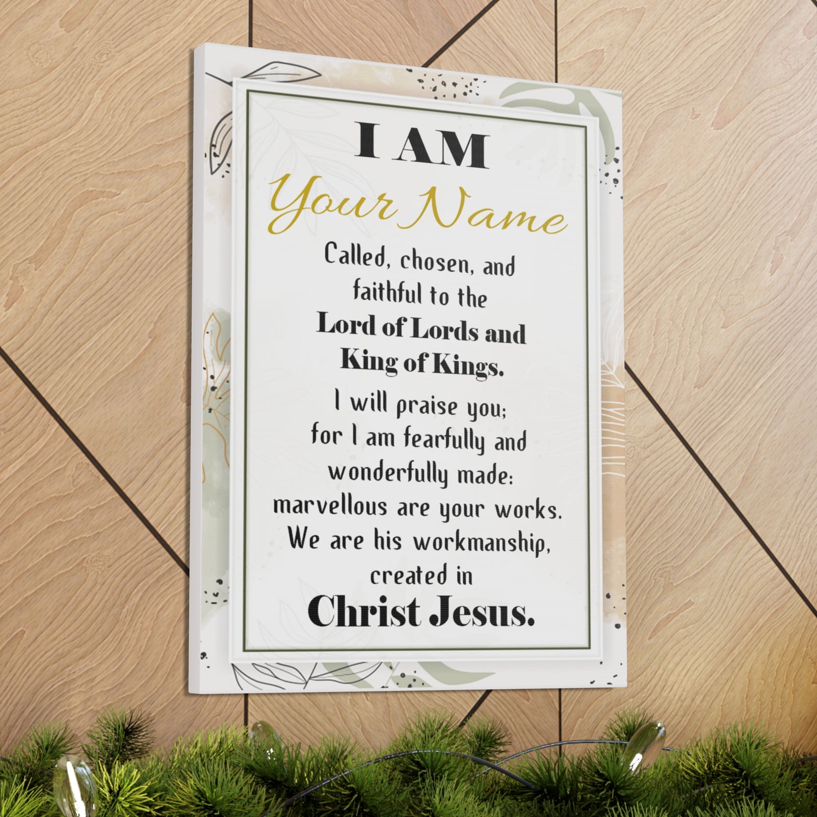 Personalized Called Chosen in Christ's Workmanship Bible Chapter Canvas Christian Wall Art Ready to Hang-Express Your Love Gifts