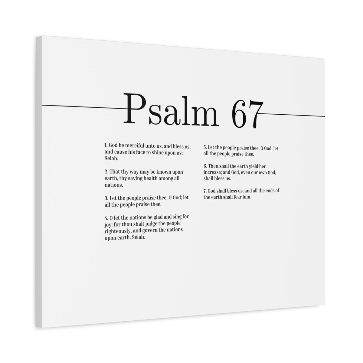 Scripture Canvas God Be Merciful Unto Us Psalm 67 Christian Wall Art Bible Verse Print Ready to Hang-Express Your Love Gifts