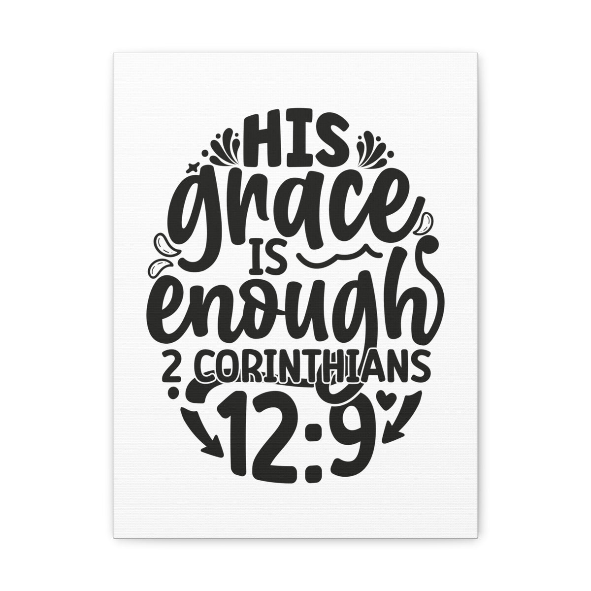 Scripture Walls 2 Corinthians 12:9 His Grace is Enough Circle Bible Verse Canvas Christian Wall Art Ready to Hang Unframed-Express Your Love Gifts