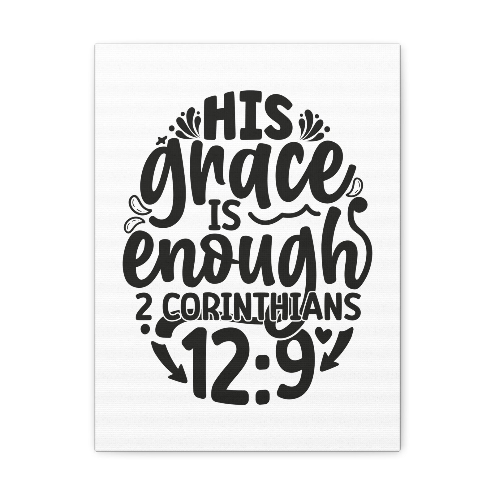 Scripture Walls 2 Corinthians 12:9 His Grace is Enough Circle Bible Verse Canvas Christian Wall Art Ready to Hang Unframed-Express Your Love Gifts