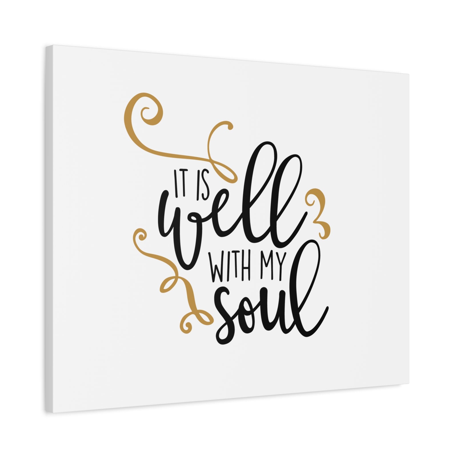 Scripture Canvas It Is Well With My Soul Psalm 42:7 White Christian Wall Art Bible Verse Print Ready to Hang-Express Your Love Gifts