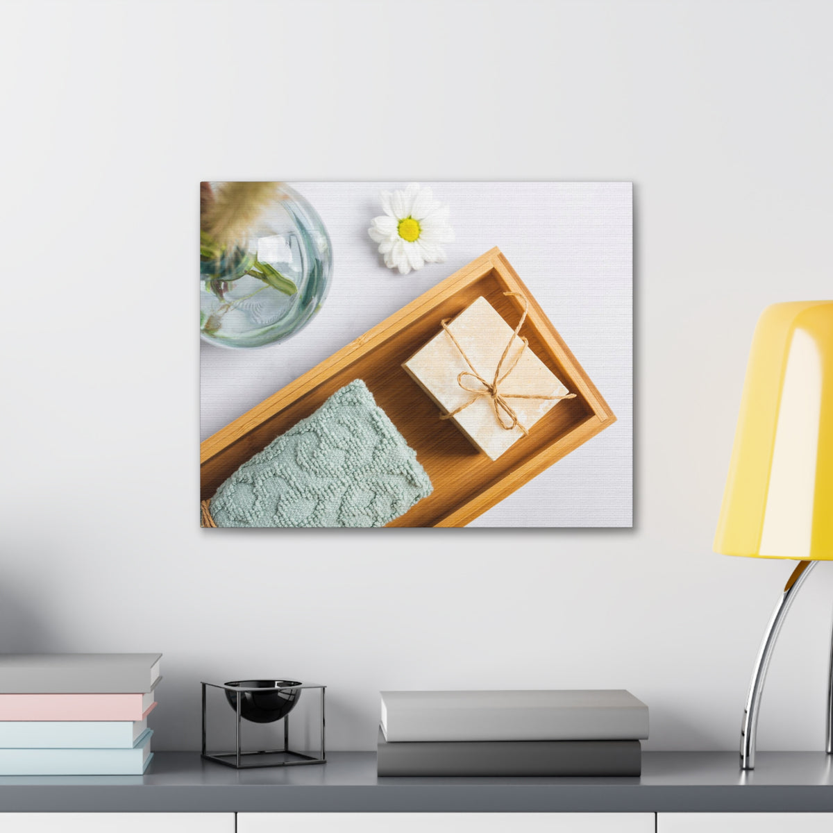 Top View Bath Forest Floral Nature Photography Canvas Wall Art for Home Decor Ready-to-Hang-Express Your Love Gifts