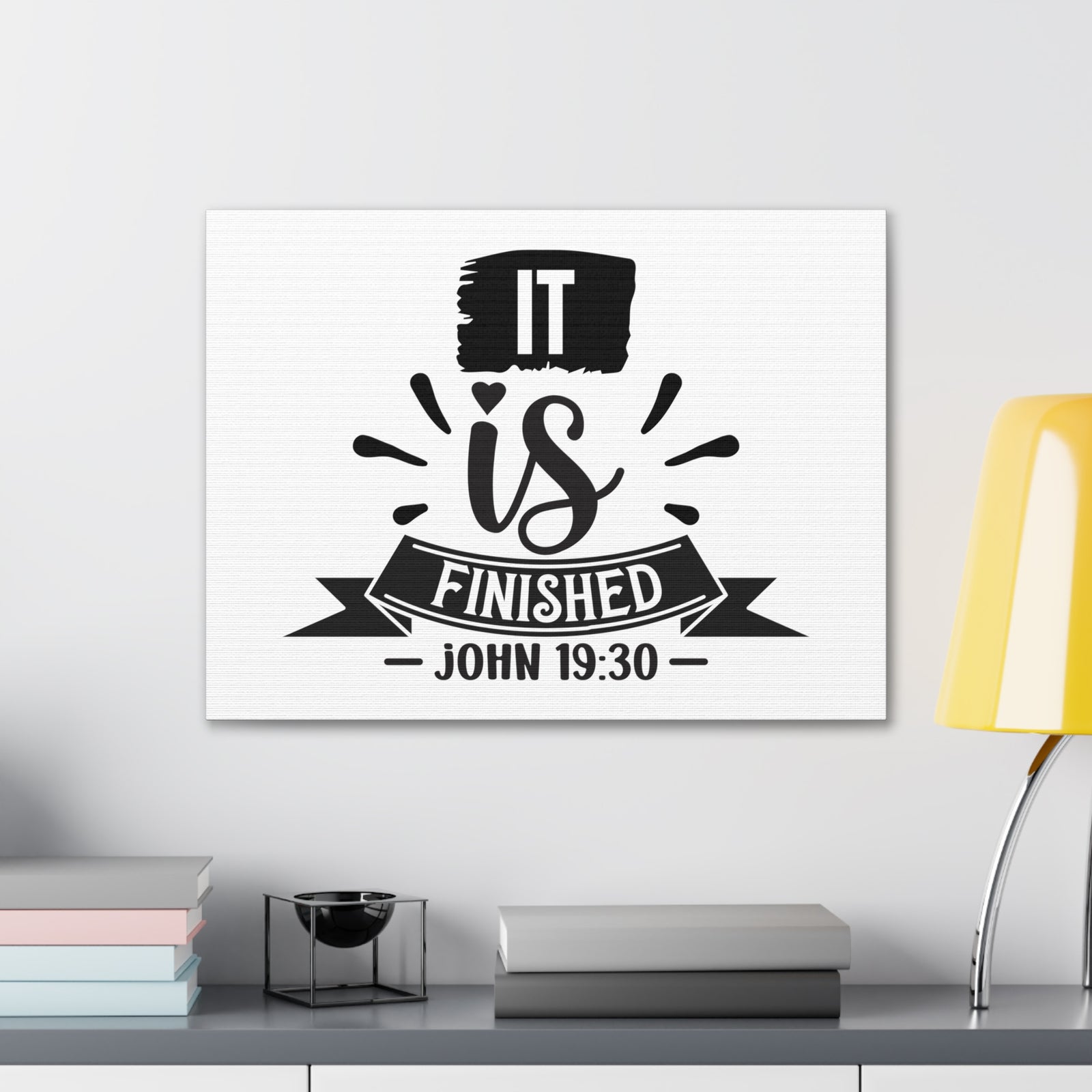 Scripture Walls John 19:30 It Is Finished Bible Verse Canvas Christian Wall Art Ready to Hang Unframed-Express Your Love Gifts