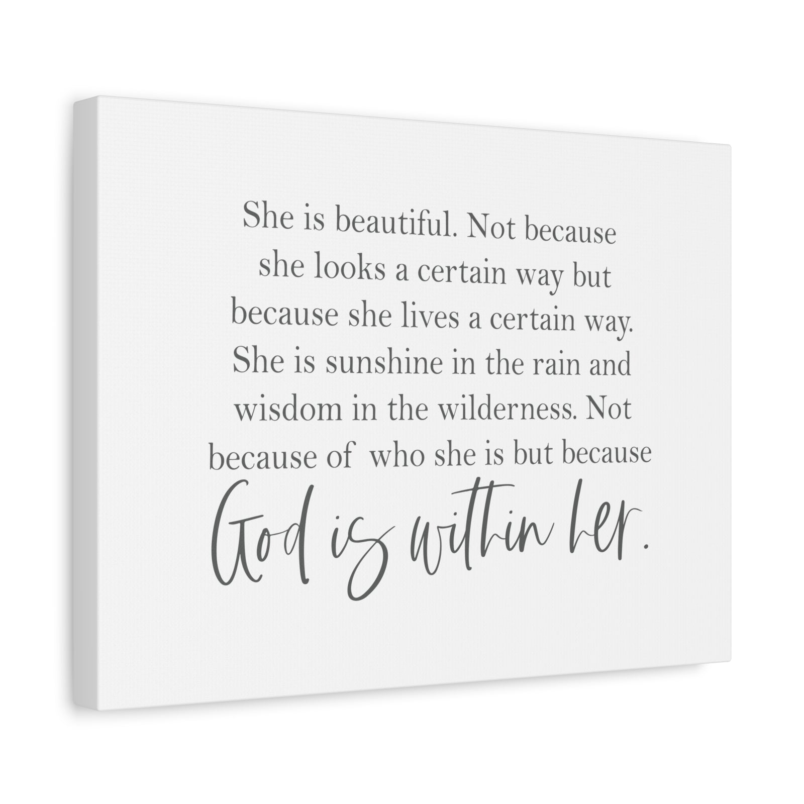 Scripture Canvas God Is Within Her Psalm 46:5 Christian Wall Art Bible Verse Print Ready to Hang-Express Your Love Gifts