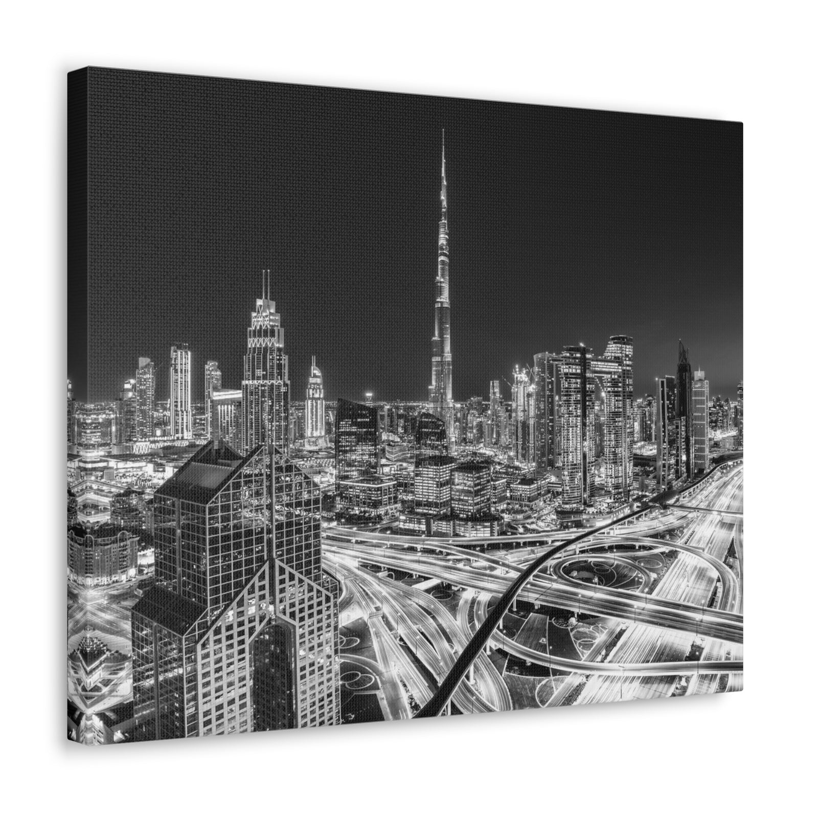 Dubai Black And White Skyline Canvas Artwork High-Quality Breathtaking Stunning Cityscape for Home Decor Ready to Hang-Express Your Love Gifts
