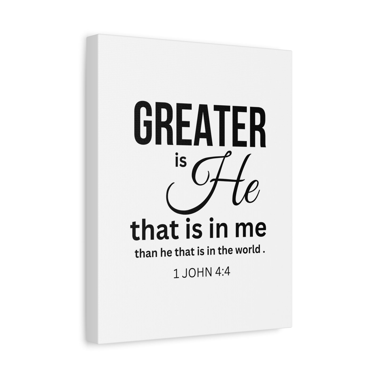 Scripture Walls 1 John 4:4 Greater is He Bible Verse Canvas Christian Wall Art Ready to Hang Unframed-Express Your Love Gifts