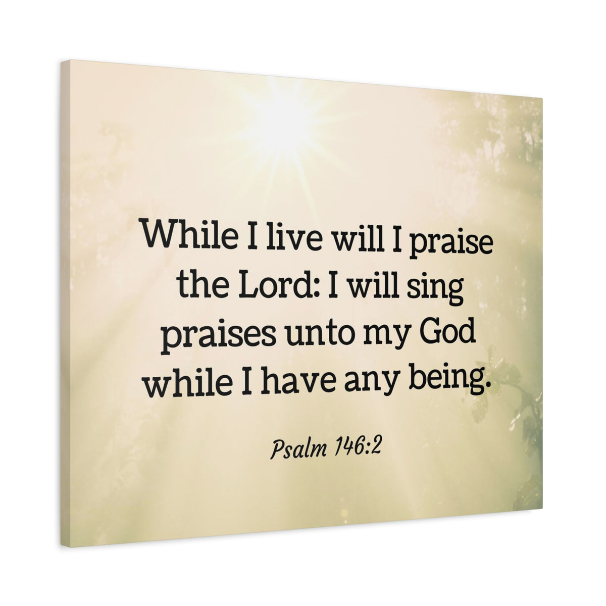 Scripture Walls I Live Will I Praise Psalm 146:2 Bible Verse Canvas Christian Wall Art Ready to Hang-Express Your Love Gifts