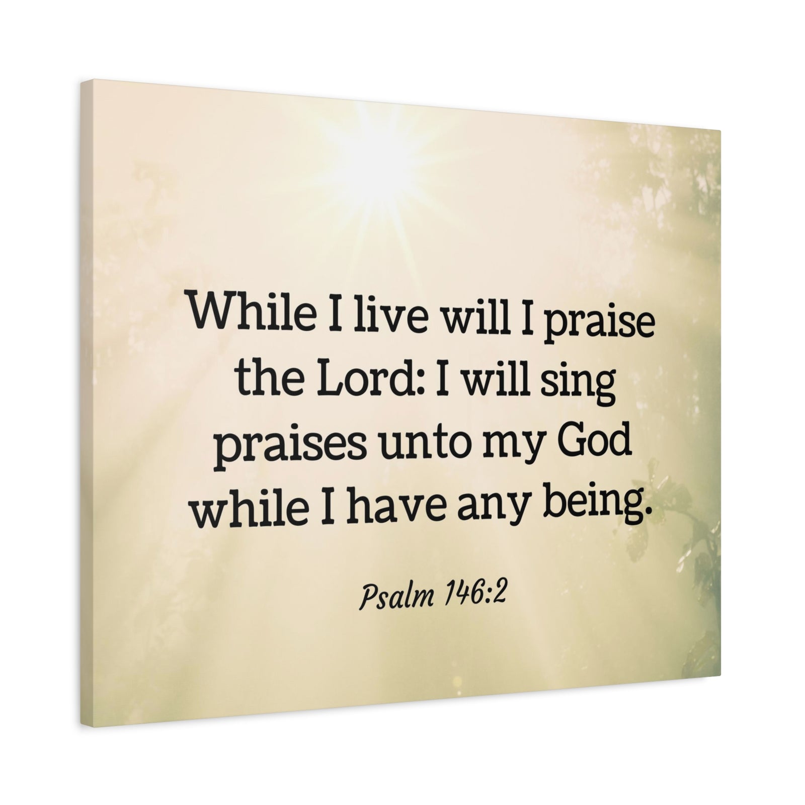 Scripture Walls I Live Will I Praise Psalm 146:2 Bible Verse Canvas Christian Wall Art Ready to Hang-Express Your Love Gifts