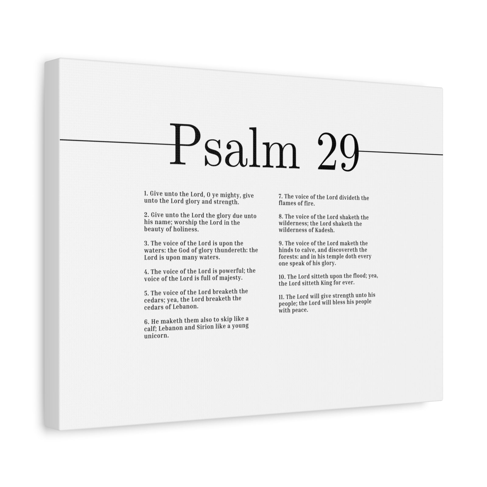 Scripture Canvas The Voice Of The Lord Is Powerful Psalm 29 Christian Wall Art Bible Verse Print Ready to Hang-Express Your Love Gifts