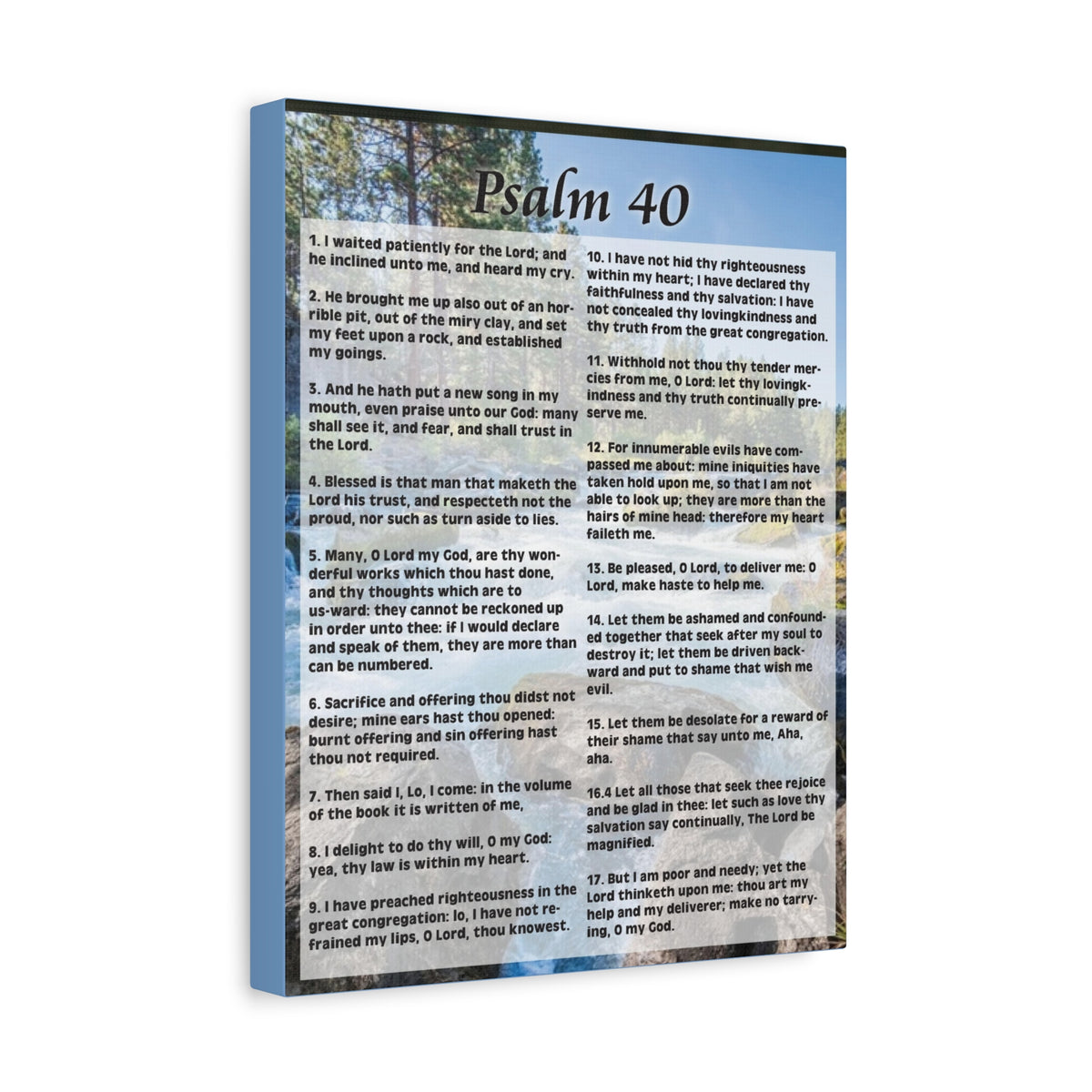 Scripture Canvas My Deliverer Heard Me Psalm 40 Colored Christian Wall Art Print Ready to Hang-Express Your Love Gifts