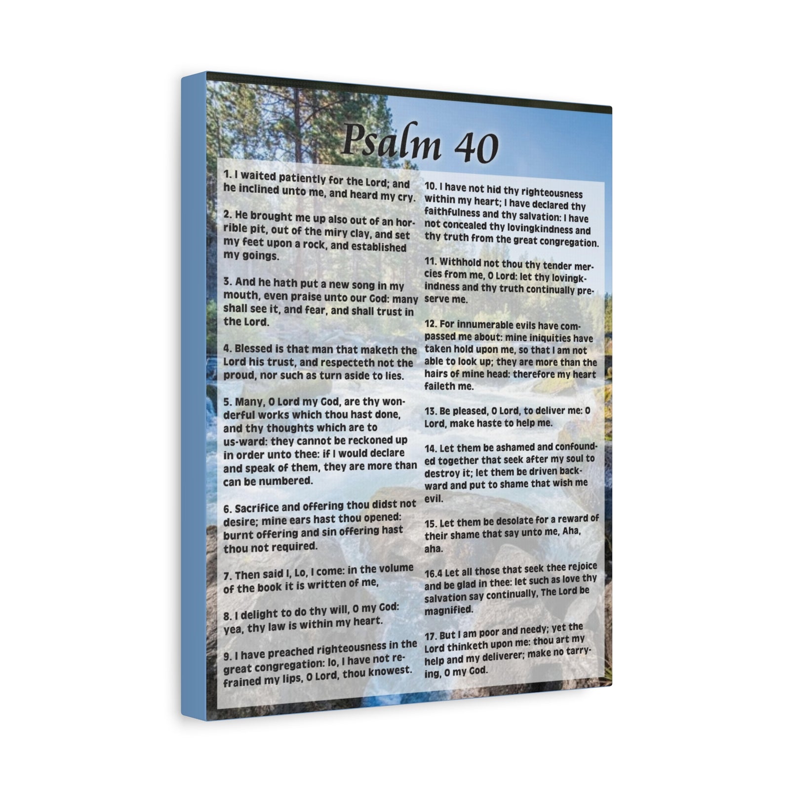 Scripture Canvas My Deliverer Heard Me Psalm 40 Colored Christian Wall Art Print Ready to Hang-Express Your Love Gifts
