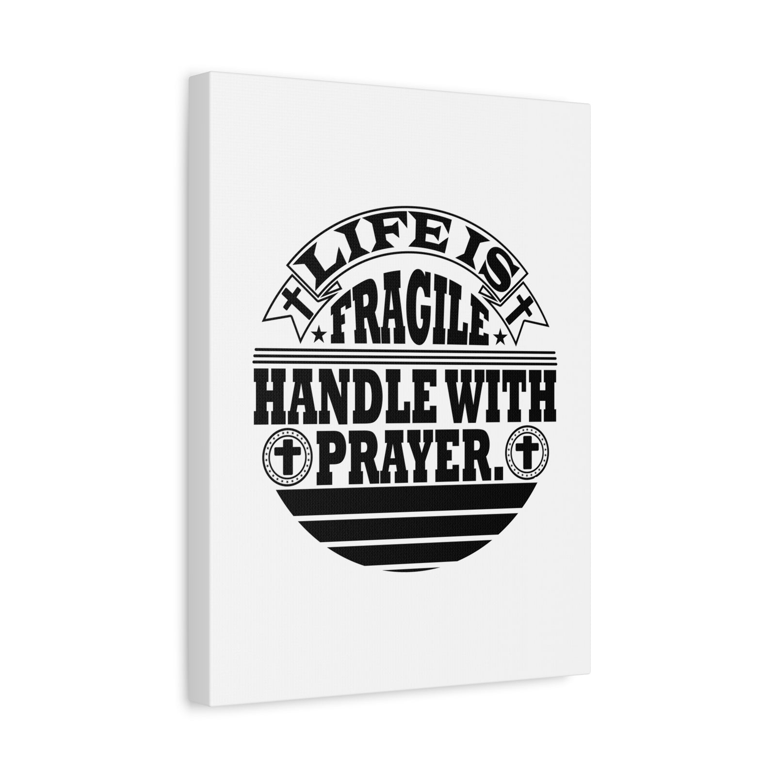 Scripture Canvas Handle With Prayer Psalm 39:4 Cross Christian Wall Art Bible Verse Print Ready to Hang-Express Your Love Gifts