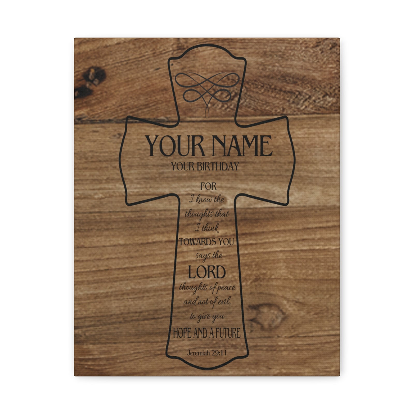 Scripture Walls Personalized Hope and a Future Jeremiah 29:11 Bible Chapter Canvas Christian Wall Art Ready to Hang-Express Your Love Gifts