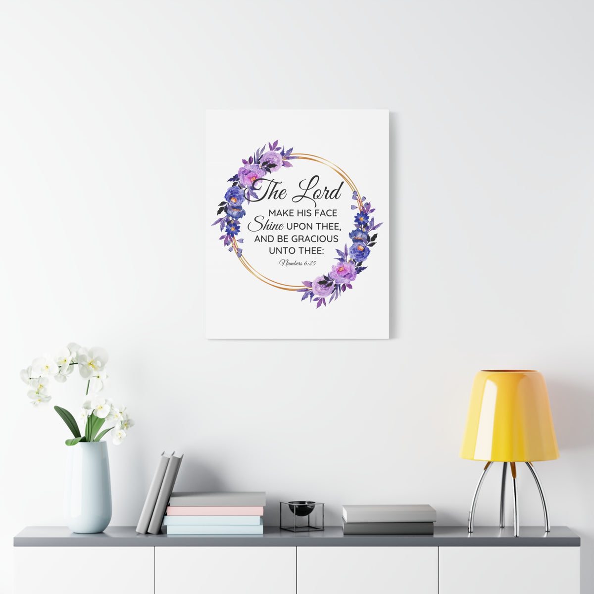 Scripture Walls Numbers 6:25 Shine Upon Thee Bible Verse Canvas Christian Wall Art Ready to Hang Unframed-Express Your Love Gifts