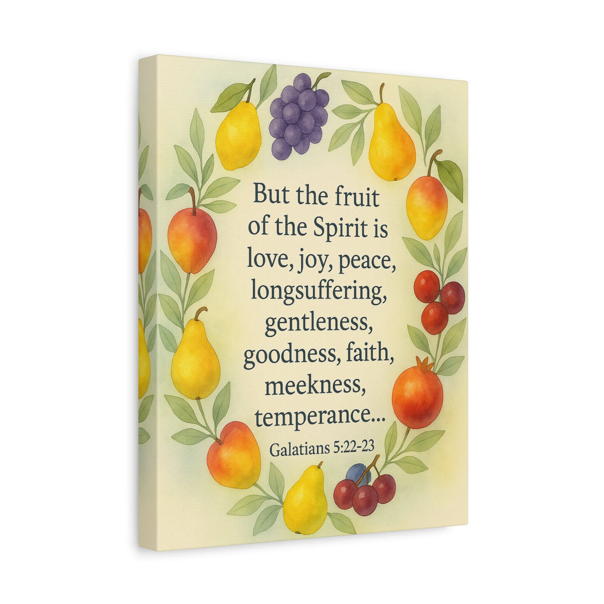 Bible Verse Canvas Galatians 5:22-23 Christian Home Décor Wall Art Scripture Ready to Hang Faith Print-Express Your Love Gifts