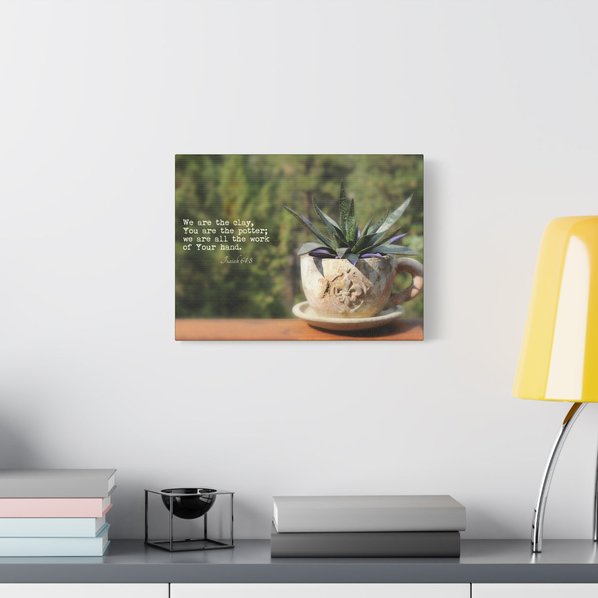 Scripture Canvas We Are The Clay Isaiah 64:8 Christian Wall Art Bible Verse Print Ready to Hang-Express Your Love Gifts
