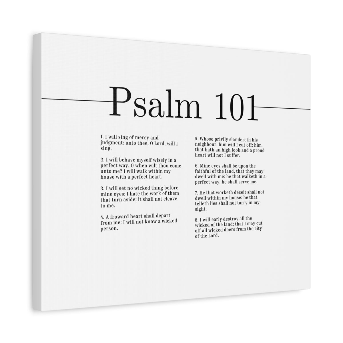 Scripture Canvas Sing Of Mercy And Judgement Psalm 101 Christian Wall Art Bible Verse Print Ready to Hang-Express Your Love Gifts