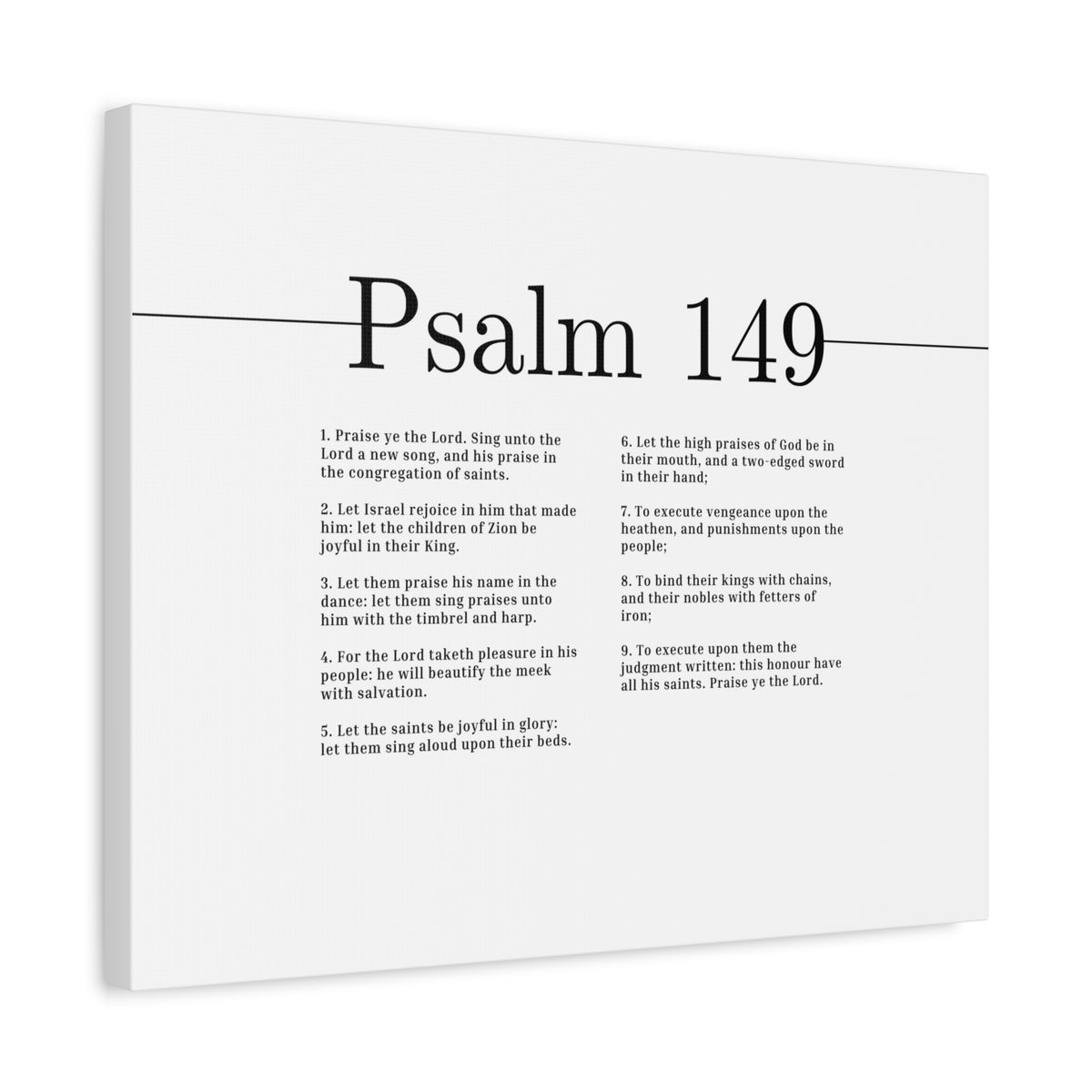 Scripture Canvas High Praises Of God Psalm 149 Christian Wall Art Bible Verse Print Ready to Hang-Express Your Love Gifts