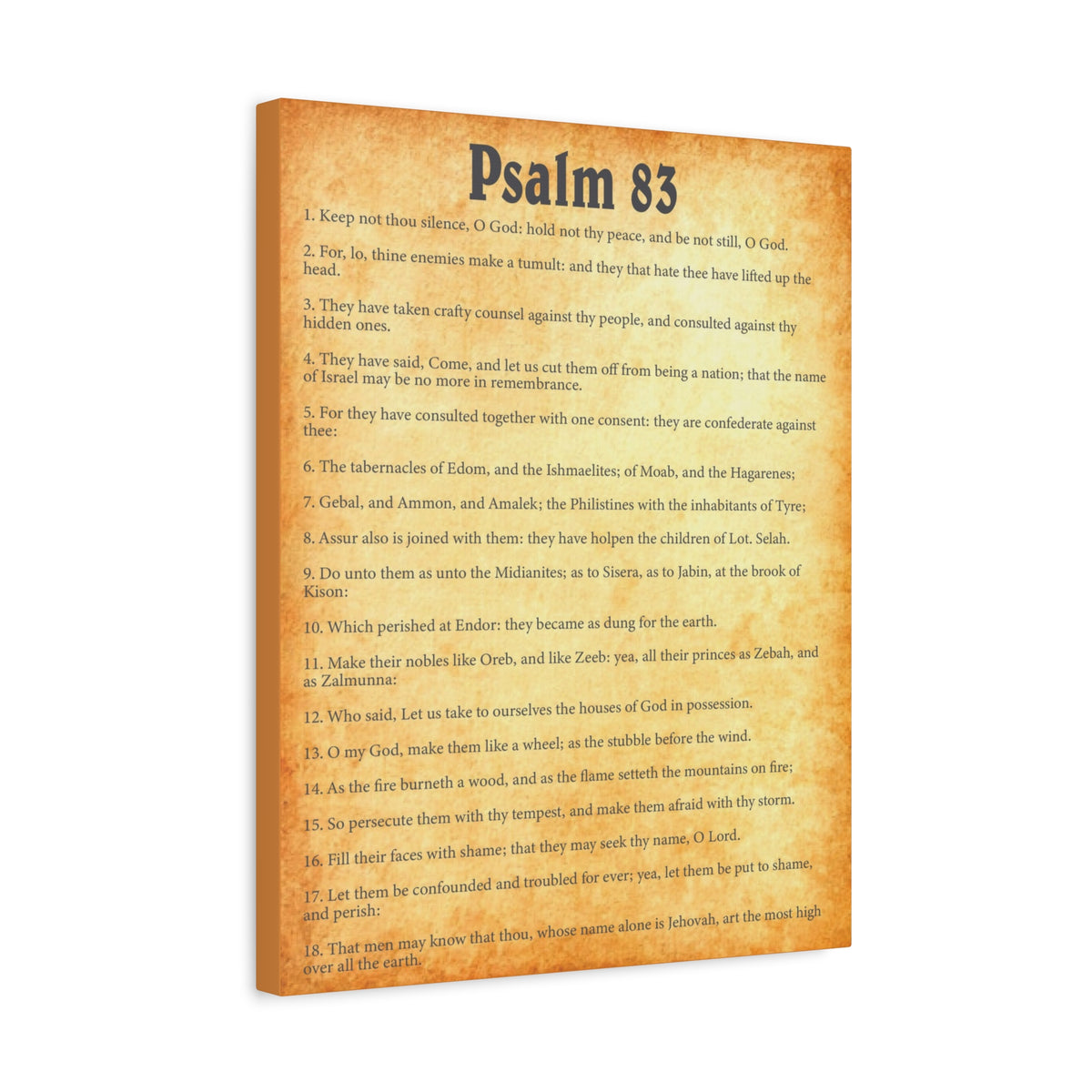 Scripture Walls Psalm 83 Gold Bible Chapter Canvas Christian Wall Art Ready to Hang-Express Your Love Gifts