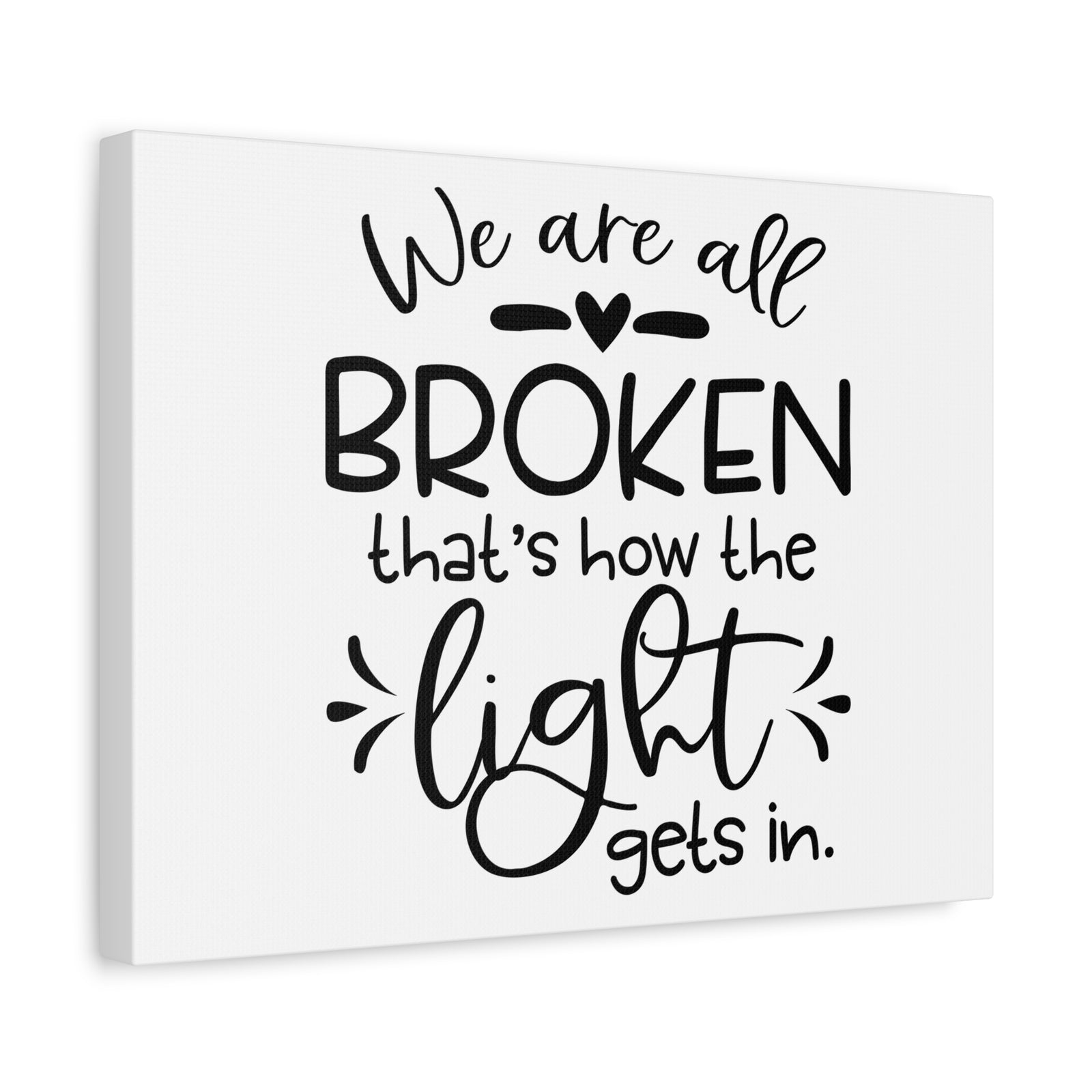 Scripture Canvas How The Light Gets In Psalm 51:17 Christian Wall Art Bible Verse Print Ready to Hang-Express Your Love Gifts