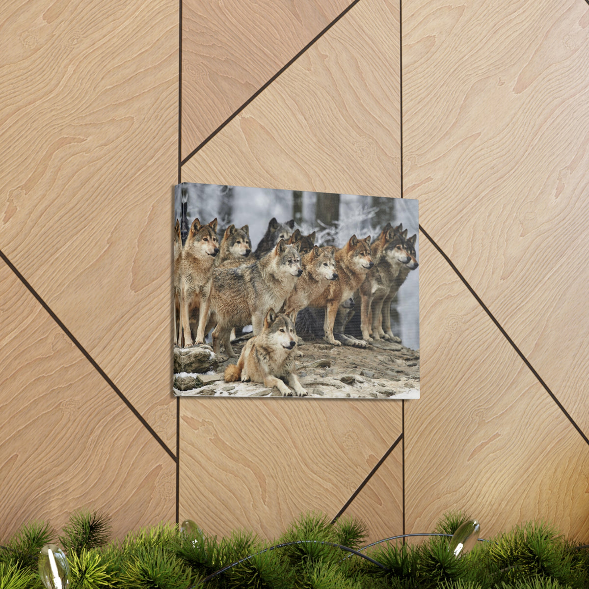 Wolf Pack Ready To Hang Stretched Canvas Wall Art-Express Your Love Gifts