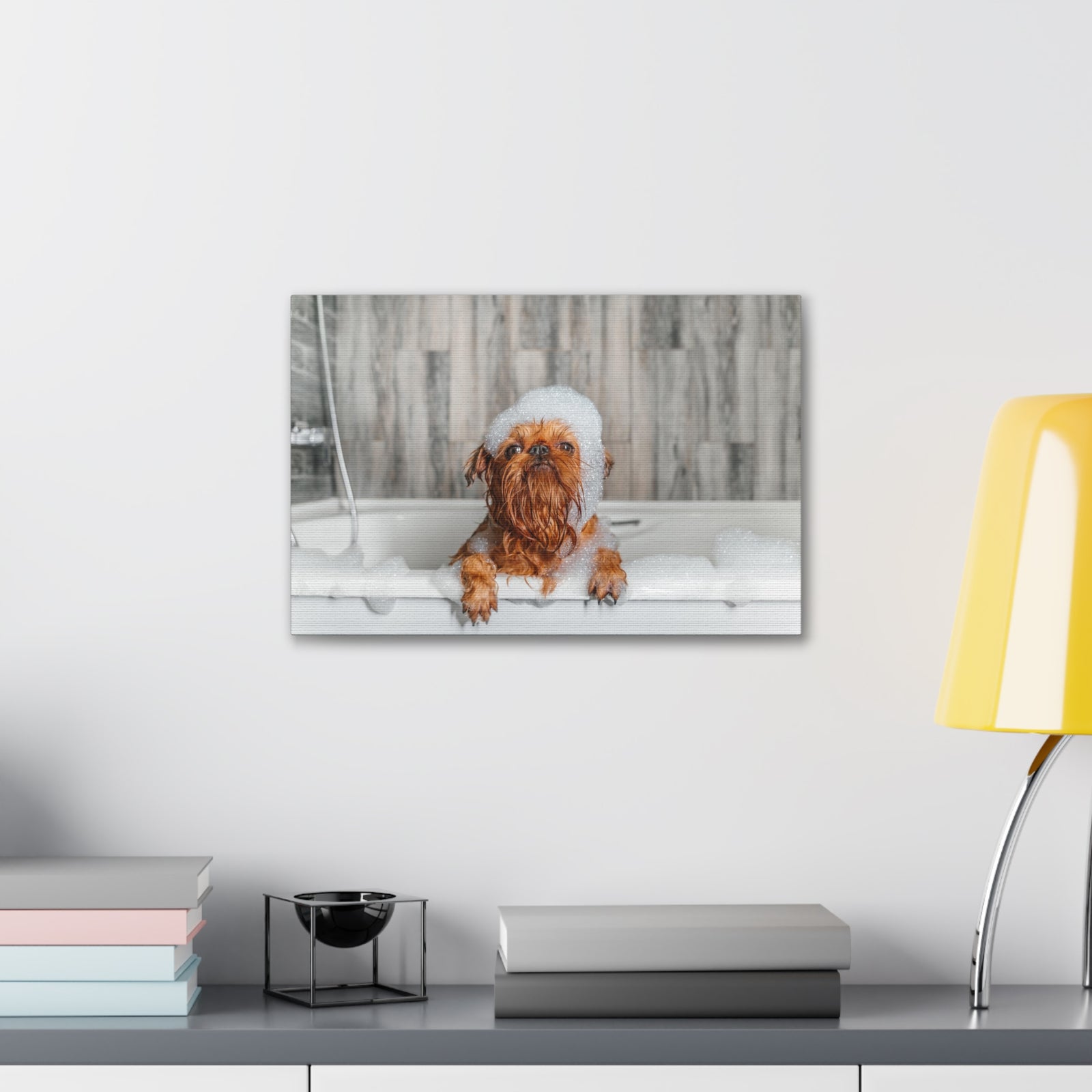 Cute Little Griffon Bathee Canvas Wall Art for Home Decor Ready-to-Hang-Express Your Love Gifts
